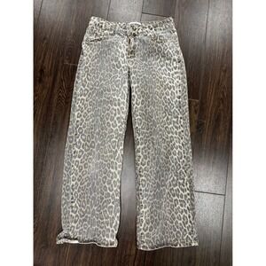 DISCLOSURE Leopard Print Wide Leg Jeans // Y2K High Waist Baggy Denim